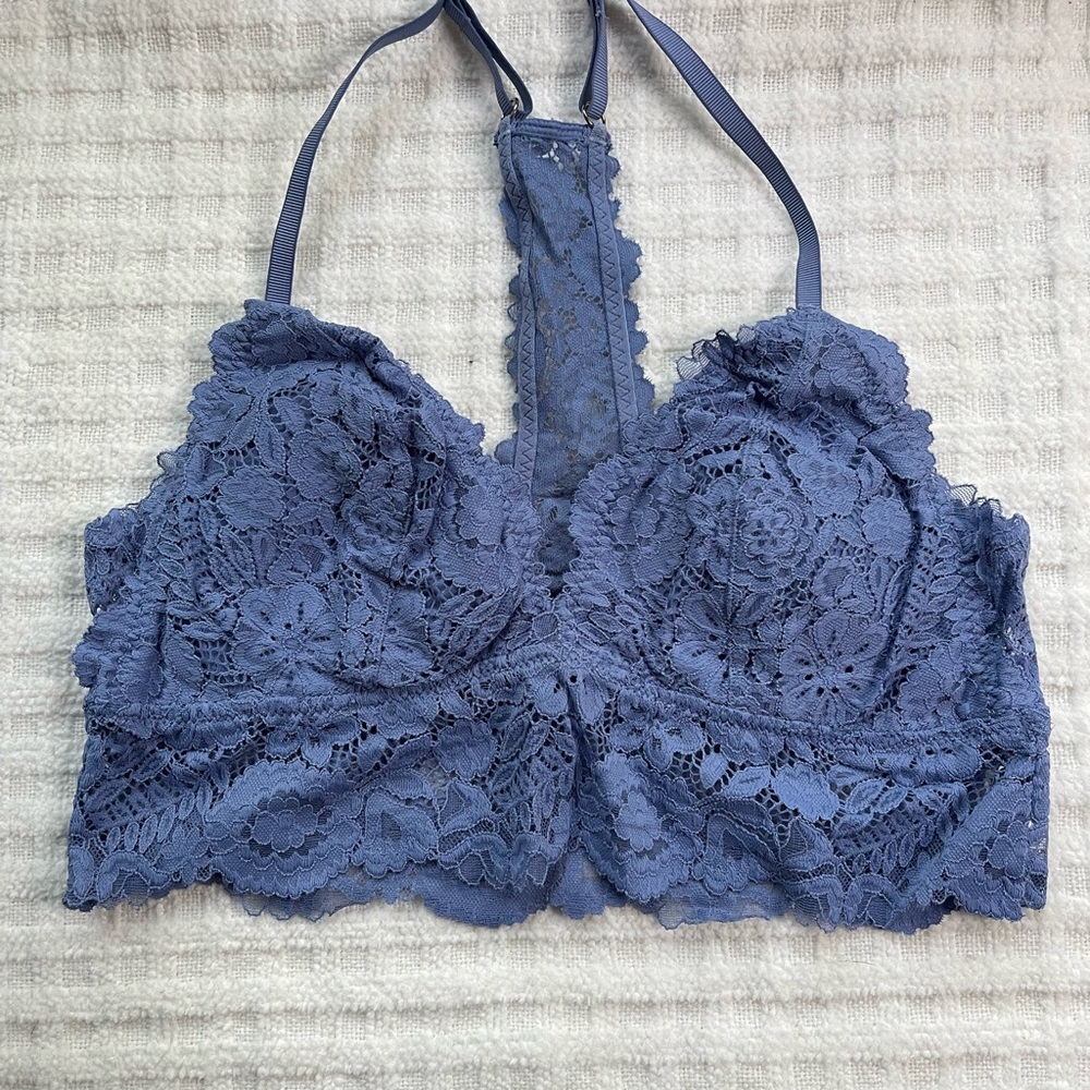 Aerie Slate Blue Lace Bralette